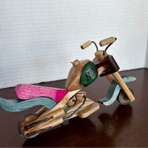 Harley Davidson Wooden Miniature Motorcycle Bike Handmade Wood Chopper Retro
